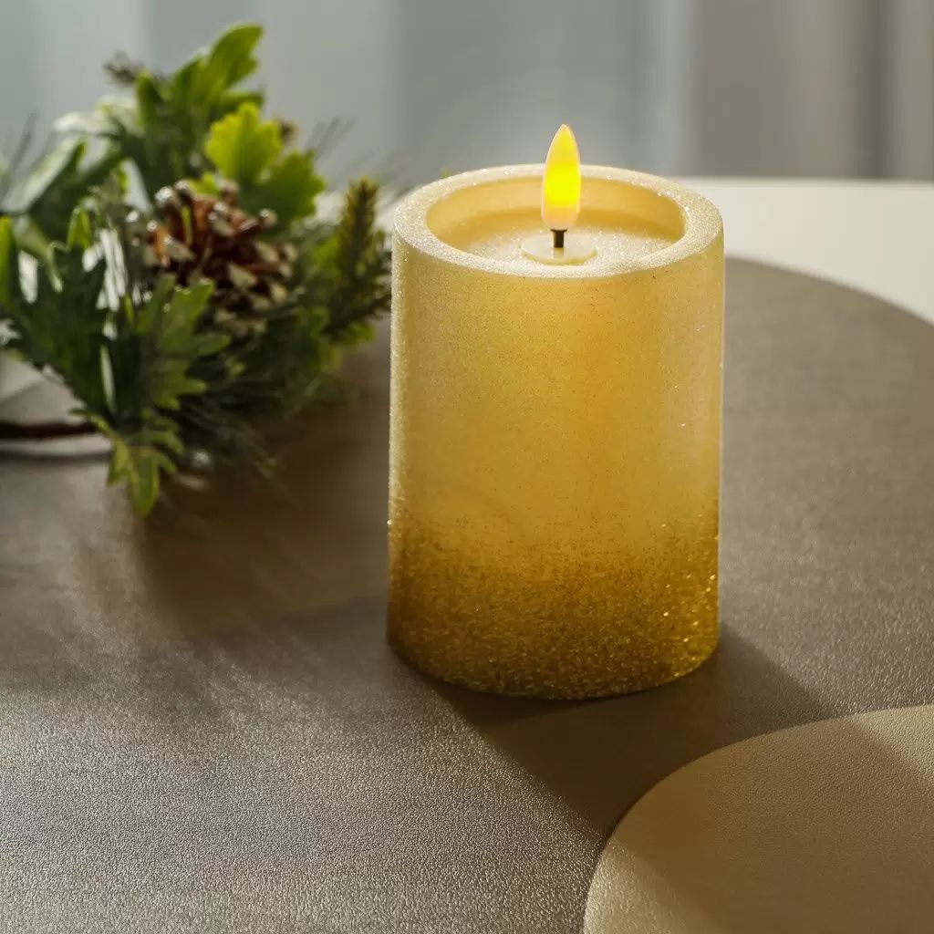 Парафиновая декоративная свеча, 25.5 см, желтый (карри)